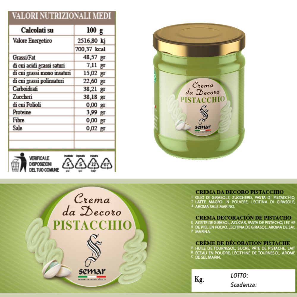 Crema spalmabile al Pistacchio da 200gr ( Gluten Free )