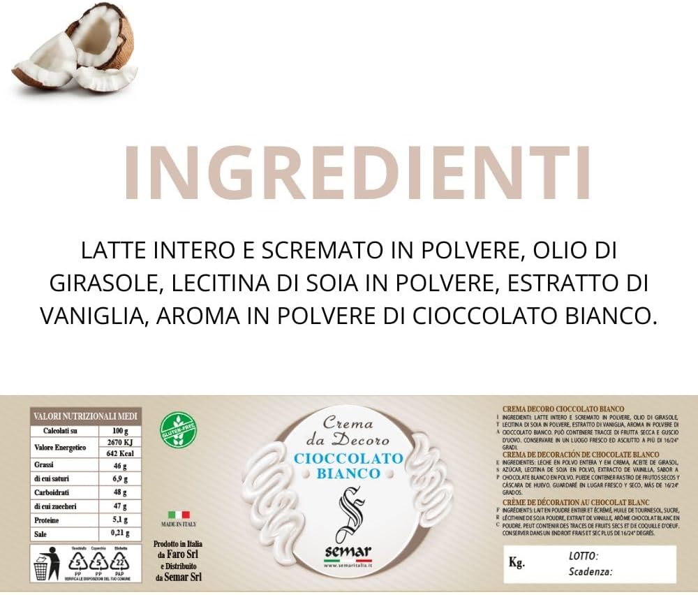 Crema spalmabile Bianca da 200gr ( GlutenFree )