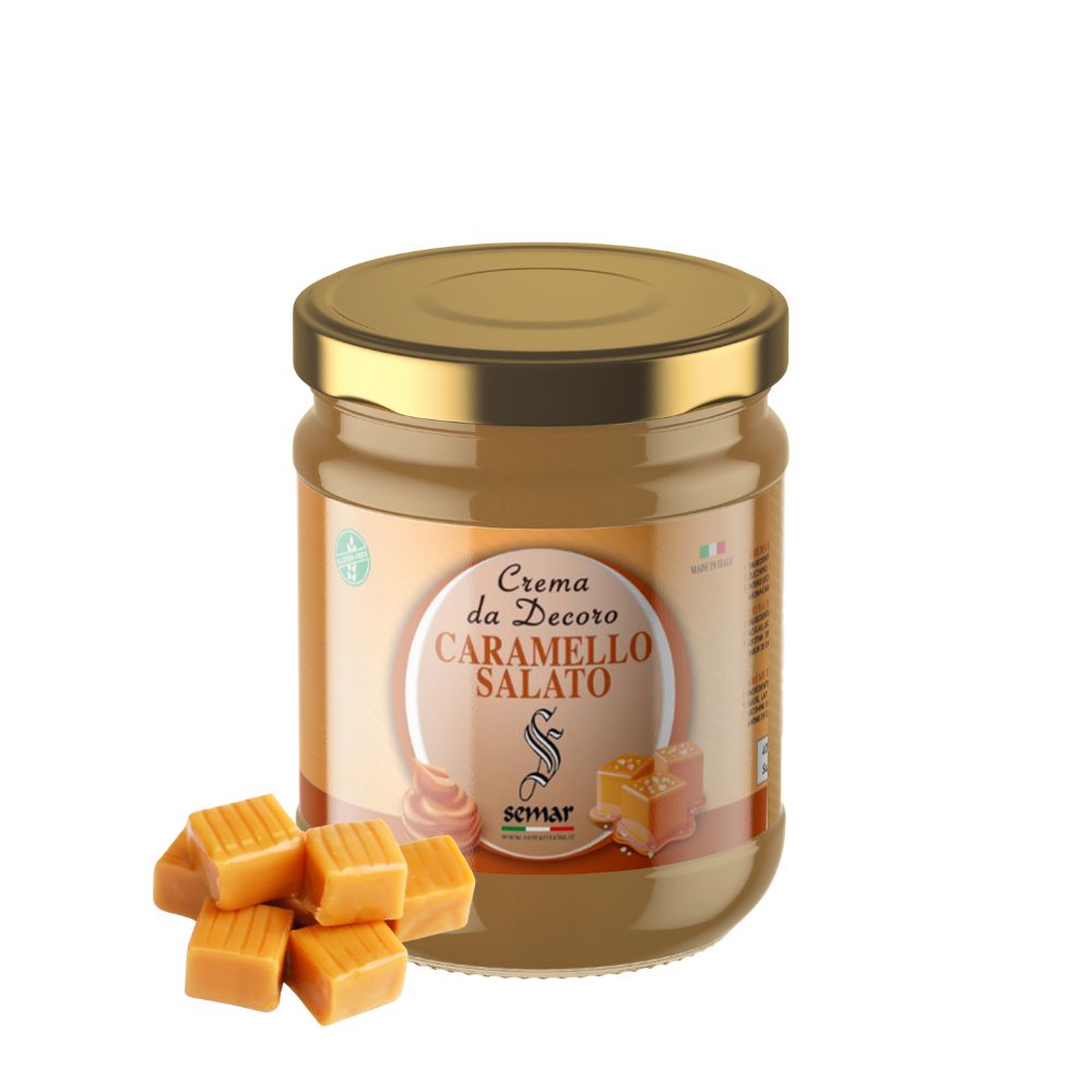 Crema spalmabile al gusto di Caramello Salato & Crumbe di caramello da 200gr ( Gluten Free)
